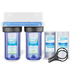 Geekpure 2 Stage Whole House Water Filter System-1″ NPT 4.5″ x 10″ w/ PP Carbon