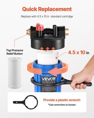 Activated Carbon Stick FOF Inhibitor RV Water Filter 4.5x10in 8000-Gallon Life