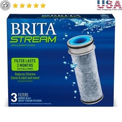 Stream Water Filter Replacement 3 Pack BPA Free Fast Filtering 90% Chlorine New