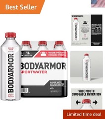 SportWater Alkaline Bottled Water, pH 9+ – 6 Pack of 1 Liter Refreshing Hydra…