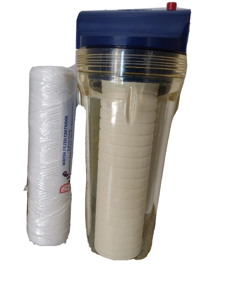 Standard Clear Filter Housing w 2 Filters (Dirt/Rust) & Pressure Release Button