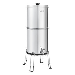 2.25G Gravity Fed Water Filter System SS w/ Carbon & Fluoride Filters Stand