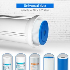 4 Pack 10″ x 2.5″ Whole House Water Filter Housing System 3/4″ NPT for Home & RV