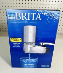 Brita Faucet Mount Water Filter System Chrome, No-Wait Filtration, Easy Install