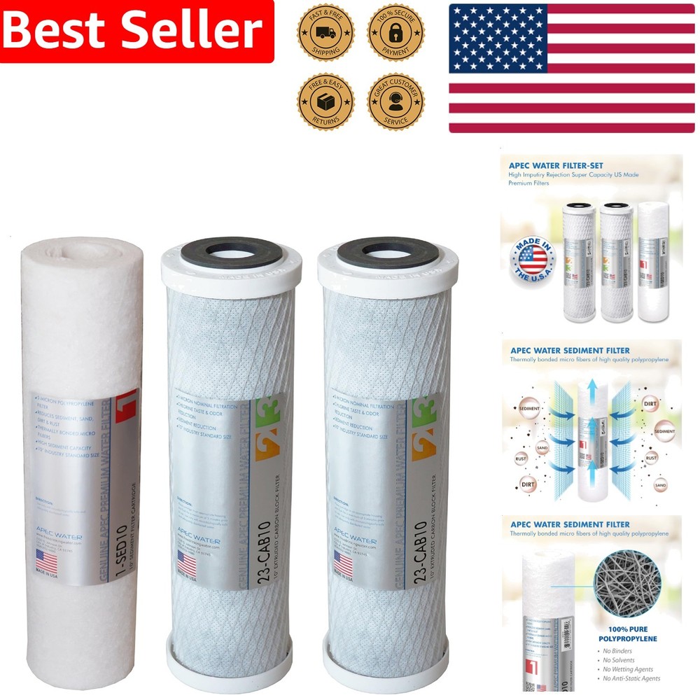Ultimate Series RO Water Filter Set Replacement Double Capacity USA Made