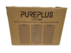 PUREPLUS CTO10BB 10” Activated Carbon Water Filter 5 Micron 3-Pack