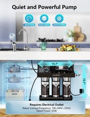 600GPD Tankless Reverse Osmosis System 9-Stage Alkaline Water Filter Stainless