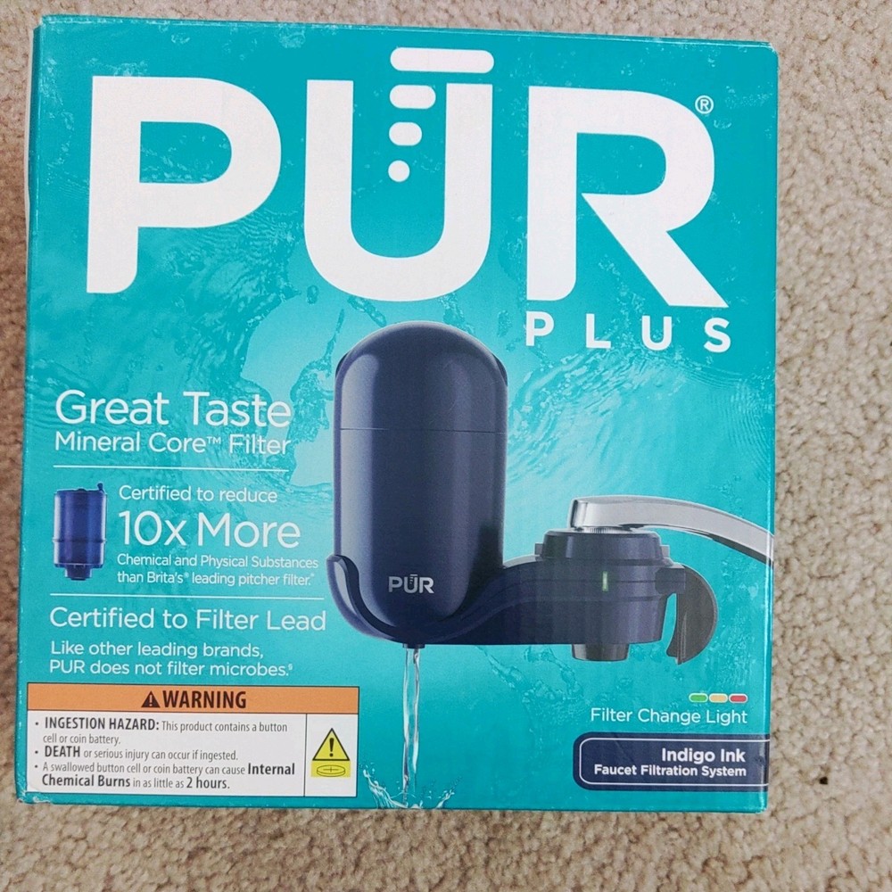 PUR PLUS Faucet Filtration System indigo ink blue new in the box