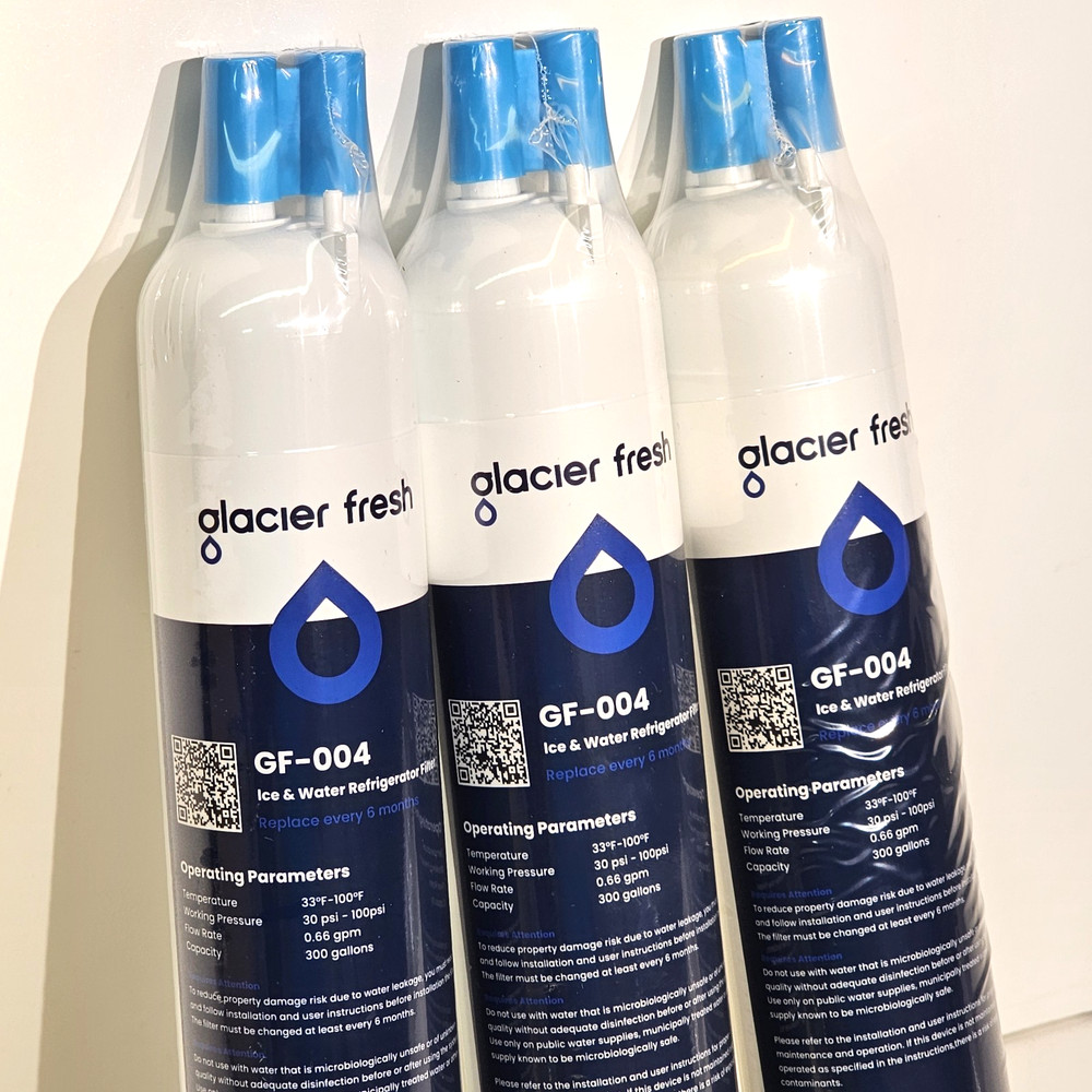3x Glacier Fresh GF-004 Ice and Water Refrigerator Filter – Sealed – NEW