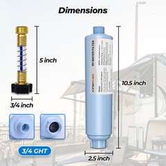 KingRVer Water Filter Hose Protector RV Inline Hose Water Filter Camper Filter