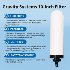 2 Pack 7» ceramic water filter Candle,7 inch water filter replacement filters w