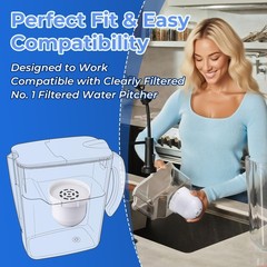 1 Pack Upgraded Water Pitcher Filter with Clearly Filtered No. 1 Filtered Wat