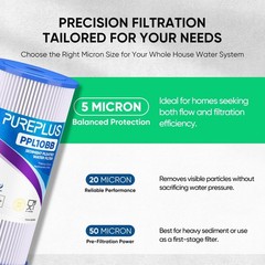 10″ x 4.5″ Whole House Pleated Sediment Filter for Well Water, Fit for GE FXHSC