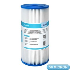 50 Micron 10″x4.5″ Washable Pleated Sediment Water Filter Replacement 1-18 Pack