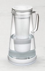 LifeStraw Glass Water Filter Pitcher Jug, White/Clear, Bacteria Removal