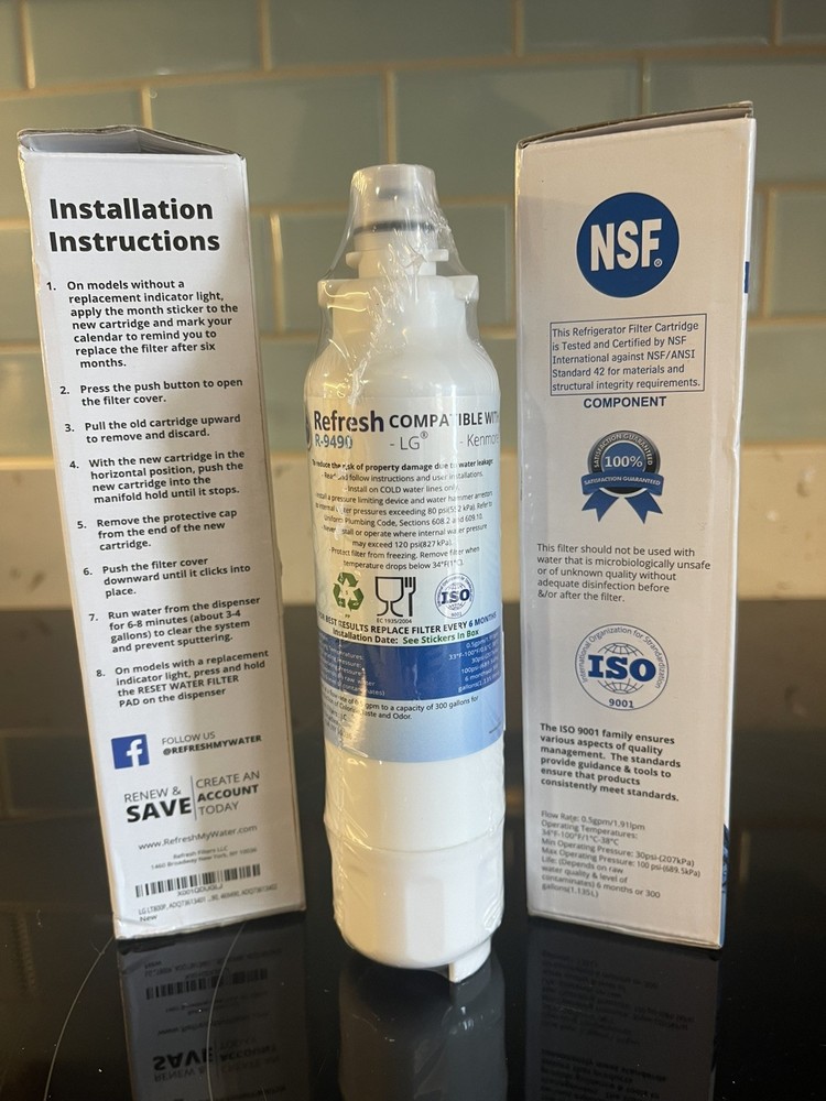 3 NEW – Refresh R-9490 Refrigerator Water Filter For LT800P & Kenmore 469490