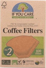 If You Care FSC Unbleached No 2 Coffee Filters, 100 Count (Pack of 1), Brown
