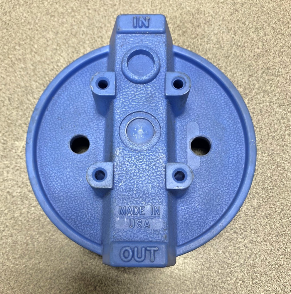 Water Filter Housing Blue Inlet/Outlet Cap 3/8″-18 USF PPI