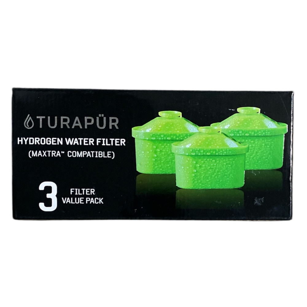 Turapur Hydrogen Water Filters 3 Pack Pitcher Replacement Maxtra Compatible New
