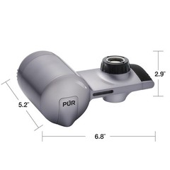 PUR Plus Horizontal Faucet Mount Filtration System One Size, Metallic Grey