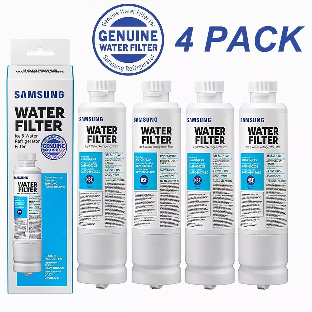 US 4 PACK Genuine Samsung DA29-00020B HAF-CIN/EXP Refrigerator Water Filter NEW
