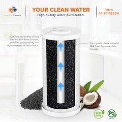 4PK of Big Blue 5 Mic Coconut Shell Carbon Block Water Filter Cartridges 10×4.5″