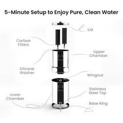 Portable 2.25 Gallon AISI 304 Stainless Steel Water Filter – Chlorine Reduction