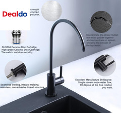 Kitchen Water Filter Faucet, 100% Lead-Free Drinking Water Faucet Fits Most Reve