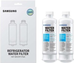 Samsung Push-In Refrigerator Water Filter, Carbon Block Filtration, 2 Pack