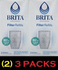 BRITA Refillable Water Filtration System Filter Refills (2) 3 PACKS – NEW