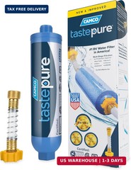 Camco Tastepure RV Water Filter – Advanced RV Inline Water Filter with Flexible