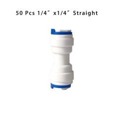 50 PCS Quick Connector 1/4” 3/8“ Tee Push in Tube Fitting for Purifier water Ice