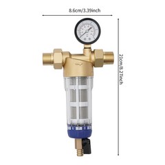 Reusable Spin Down Whole House Sediment Water Filter System 40 Micron 3/4″ FNPT