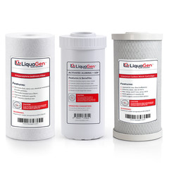 4.5″x10″ 3-Stage Whole House Filter Sediment/Activated Alumina/Carbon LiquaGen