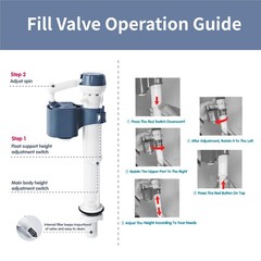 Dual Flush Valve Replacement Kit 3Inch Valve Push Button Fill Valve