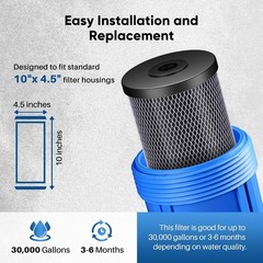 PUREPLUS Coconut Shell Water Filter Cartridge | Activated Carbon Block CTO | Uni