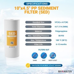 Pentek DGD-5005 5 Micron 10 x 4.5 Comparable Sediment Water Filter 20 Pack