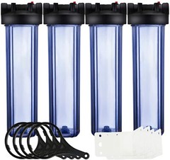 Geekpure 20″ Whole House Water Filter Housing Fit 4.5″ x 20″ Filters – Pack 4