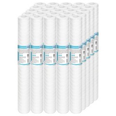 20″x2.5″ 1/5/10/20 Micron Whole House String Wound Water Sediment Filter 25 Pack