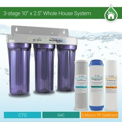 Whole House Water Filter System 2.5″ x 10″ Three Stage Filtration 3/4″ Inlet