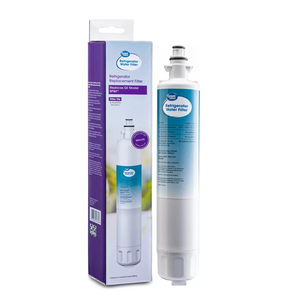 Great Value Replacement Refrigerator Water Filter GE RPWF 1 Pack