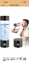 Hydrogen Water Bottle, 3Min 2200PPB Rapid Hydrogen Water Generator 14 Oz Black