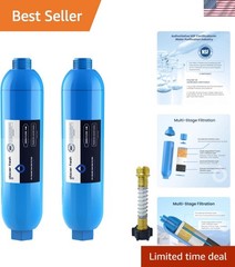 RV/Marine Water Filter with 1 Flexible Hose Protector, Greatly Reduces Bad Ta…