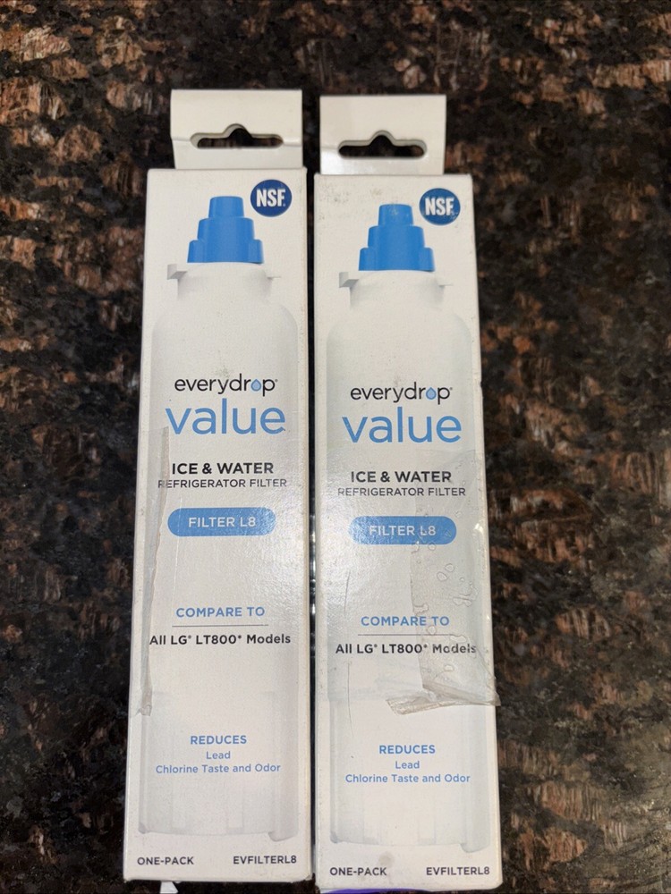 EveryDrop Value FILTER L8 Whirlpool for LG LT800 200 Gallon NSF Filter. Lot Of 2