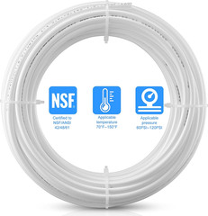 100FT 1/4 Inch O.D.RO Water Tubing,Nsf Certified Pipe for Ro(Reverse Osmosis) Wa