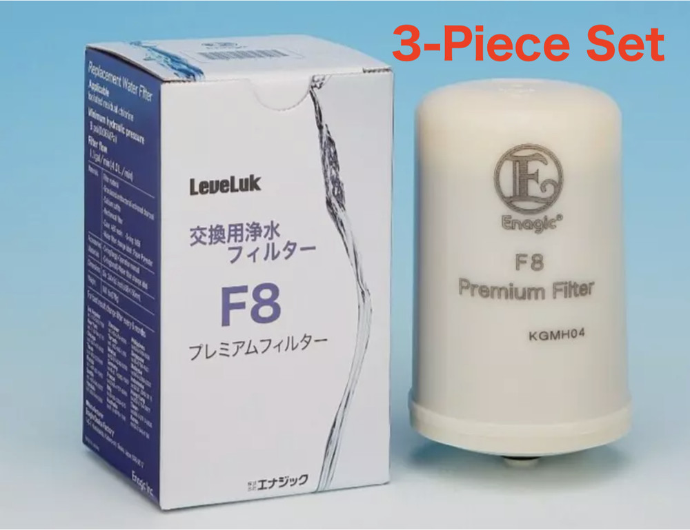Leveluk 3-Piece Set F8 Filter for Kangen K8 Premium Water Ioniser Machine Enagic