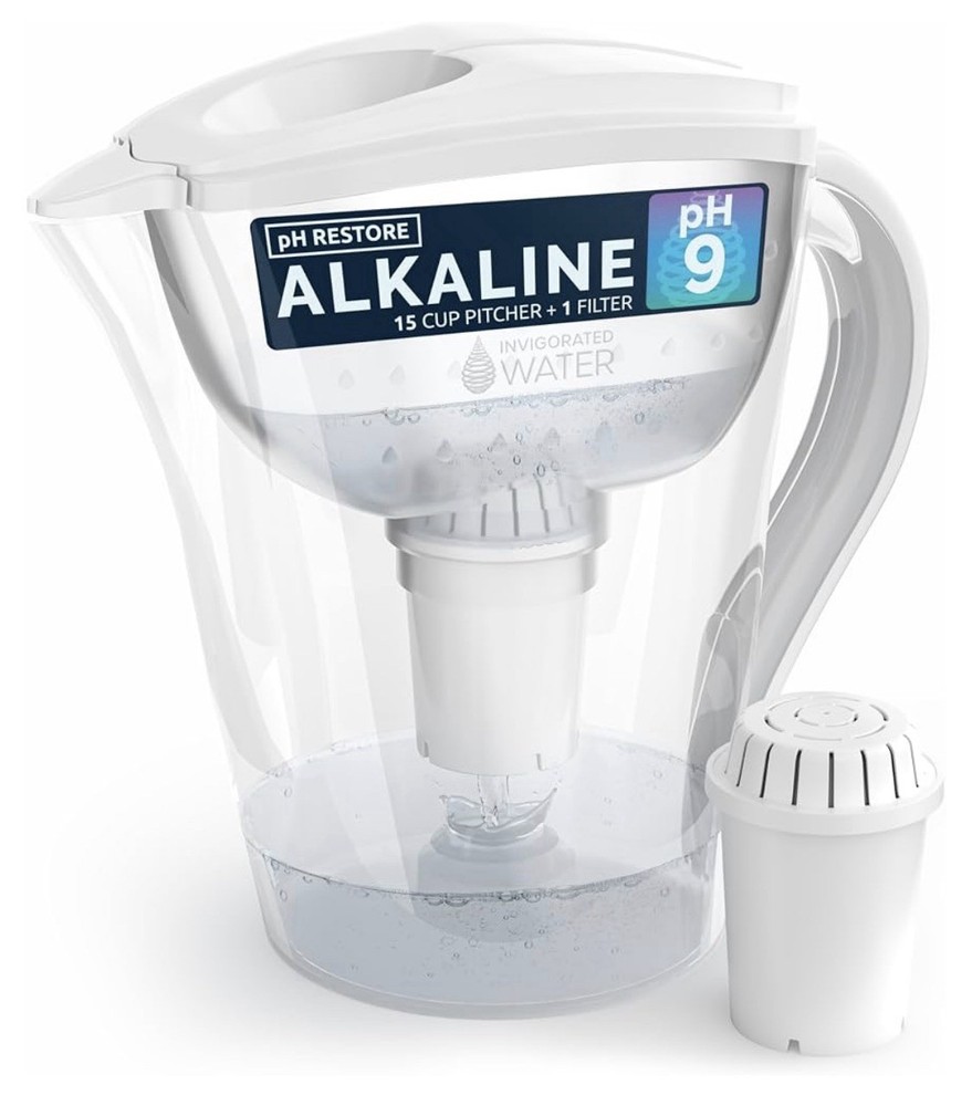 pH Restore Alkaline Water Pitcher Filter Pitcher 3.5L White With One Filter