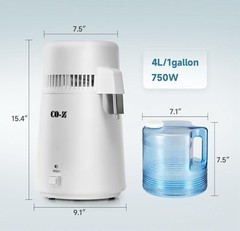 CO-Z Distilled Water Maker, 1 Gallon Water Distiller, 4L Water Distiller Machine