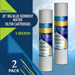 Big Blue Sediment Replacement Water Filters 5 Micron 4.5″ x 20″ Set of 2
