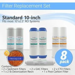 Aquarium Replacement Max water filter Set Sediment Carbon, RO DI Mixed Bed Resin
